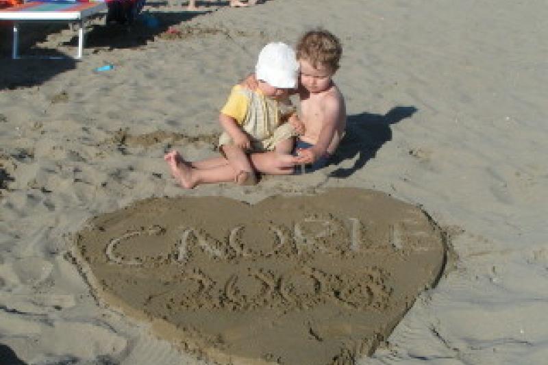 Children on the Caorle beach